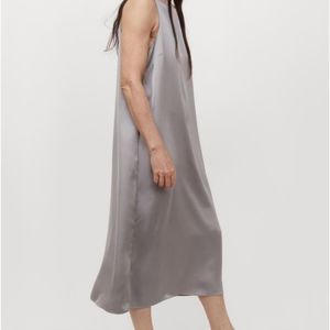 HIGHLY RATED worn once Satin Slip Dress in Light Taupe